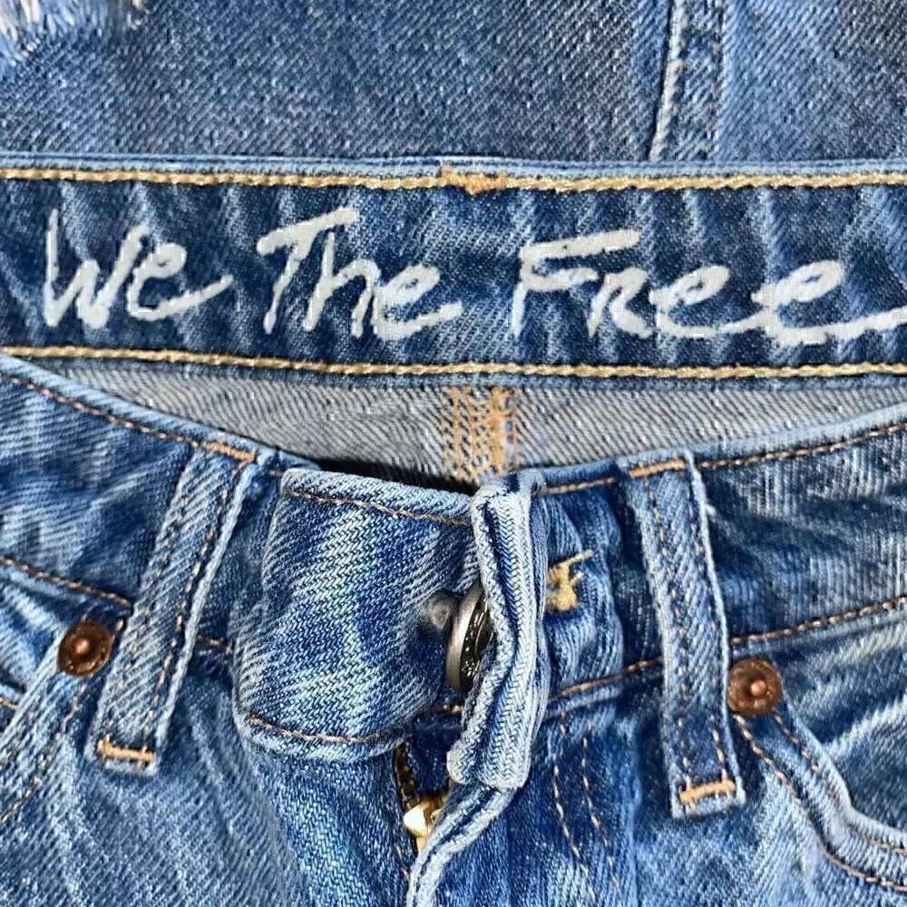 We the free | free people Bailey frayed mini denim skirt SIZE 25